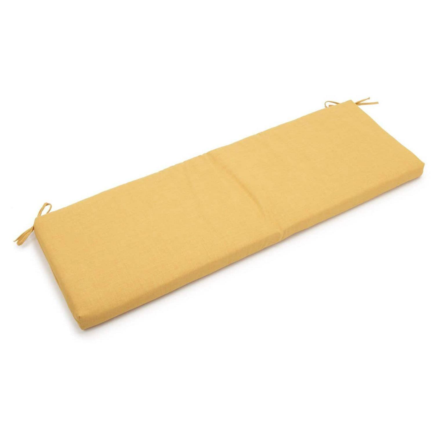 Blazing Needles Solid Outdoor Spun Polyester Bench Cushion, 57" Wide, Wheat - Image 3