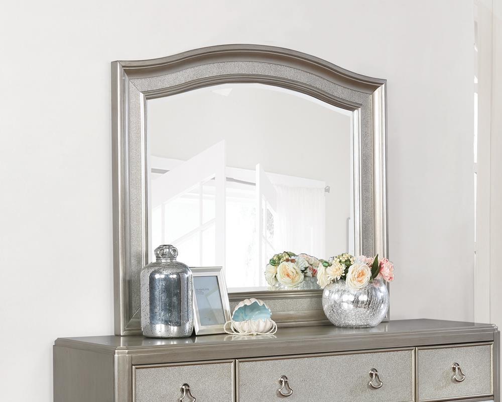 Bling Game Arched Dresser Mirror Metallic Platinum - Image 2