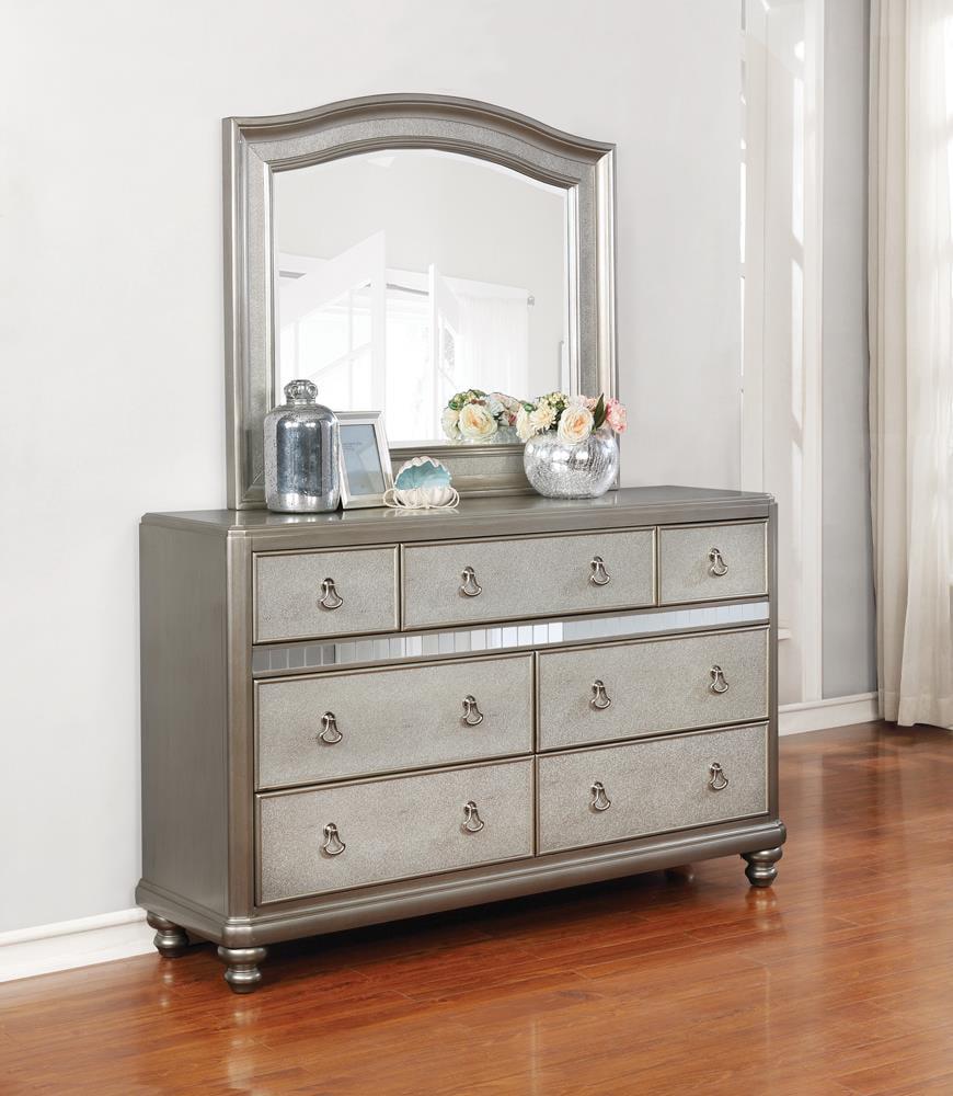 Bling Game Arched Dresser Mirror Metallic Platinum - Image 3