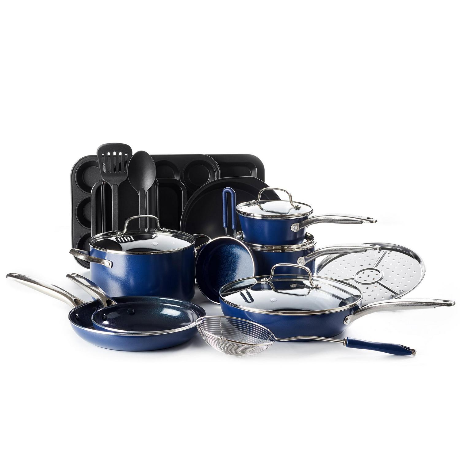 Blue Diamond Cookware Set, 20-Piece