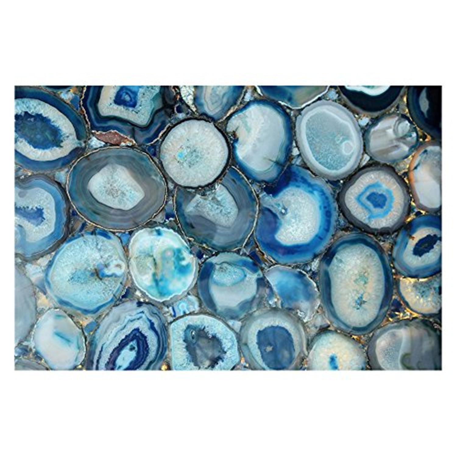 Blue Geode Bunch Painting Print on Wrapped Canvas