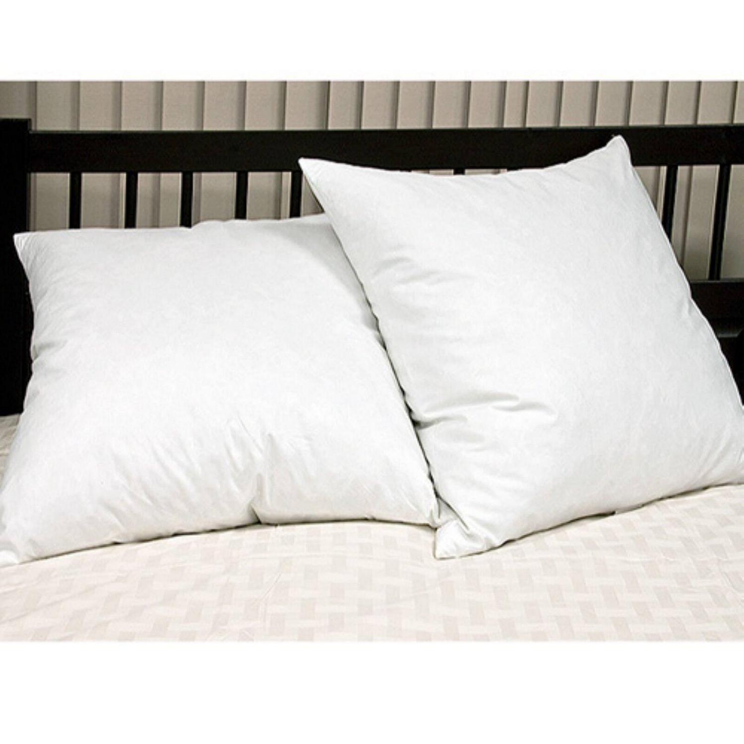 Blue Ridge 230 TC Cotton Twill Cover Euro Square Feather Pillow - Euro 26X26", White