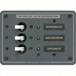 Blue Sea 8058 AC 3 Position Toggle Circuit Breaker Panel - White Switches [8058]