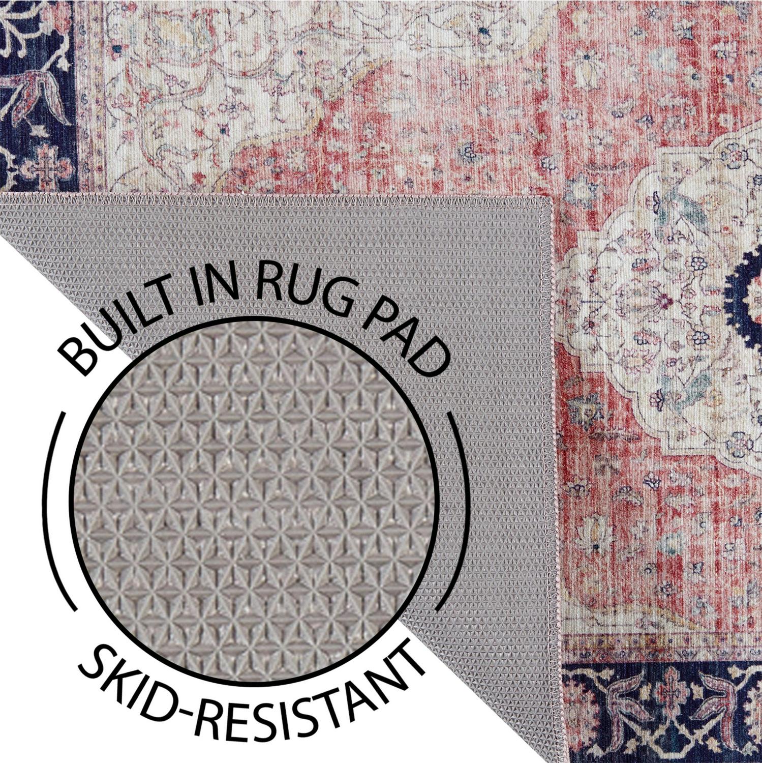 Blush Medallion Skid-Resistant Area Rug, 5' x 7' - Image 5