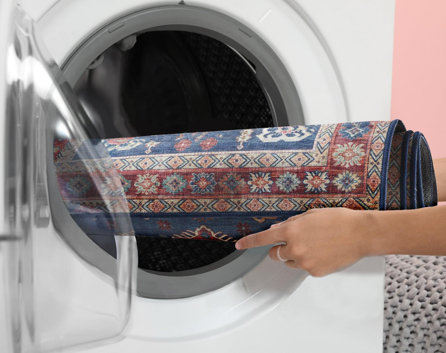 Blush Medallion Skid-Resistant Area Rug, 5' x 7' - Image 3