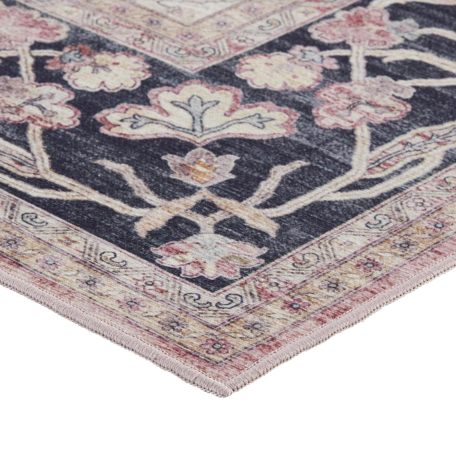 Blush Medallion Skid-Resistant Area Rug, 5' x 7' - Image 6