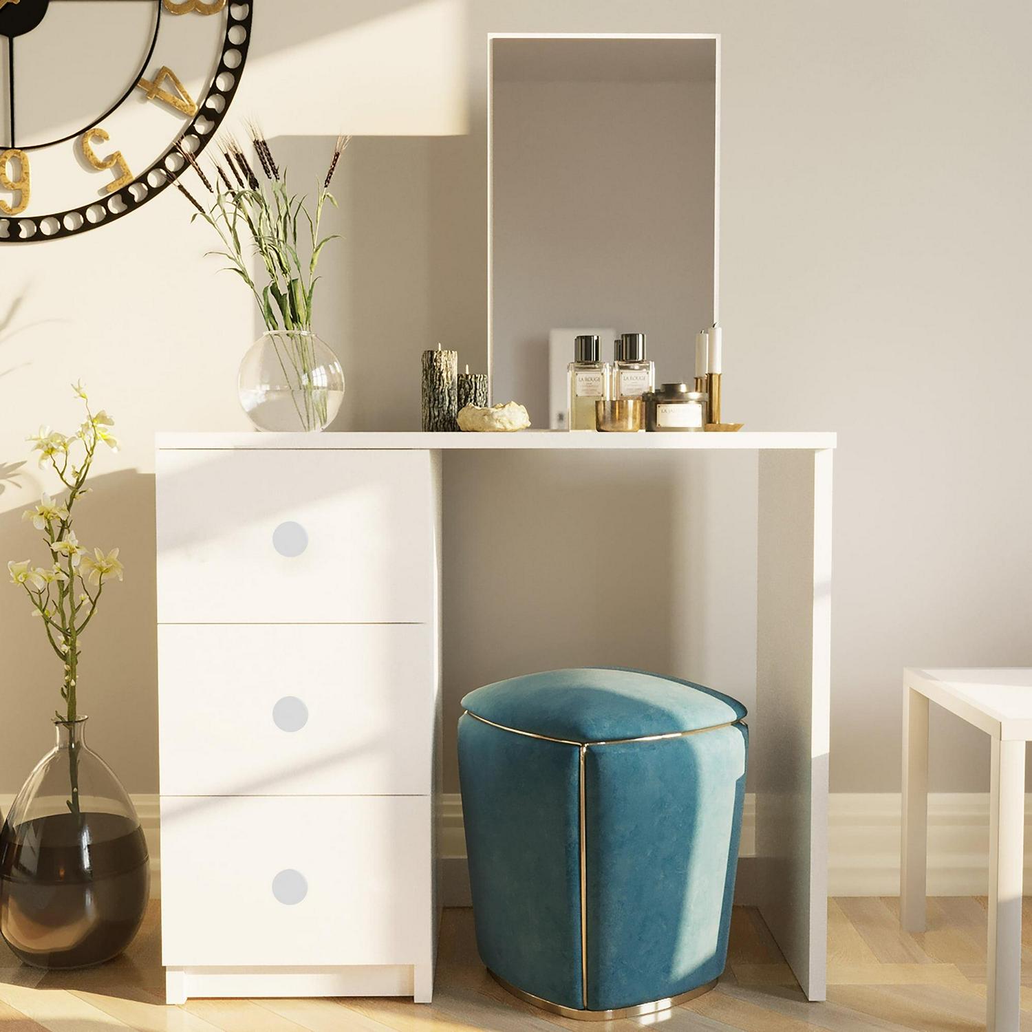 Boahaus Alexandra Modern Vanity Table, White Finish for Bedroom - Image 4