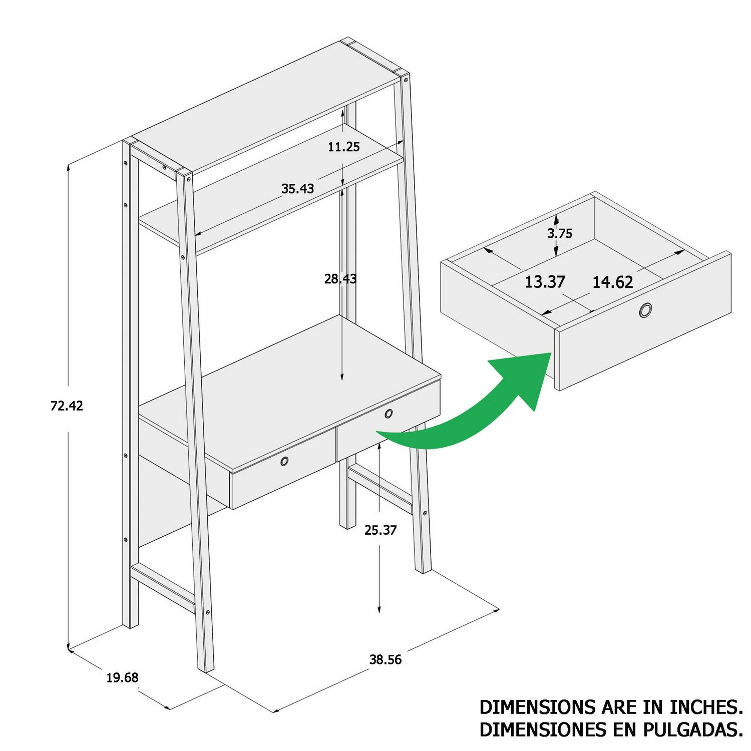 Boahaus Bangkok Modern Computer Desk, 2 File Drawers, White Finish, for Adults - Image 5