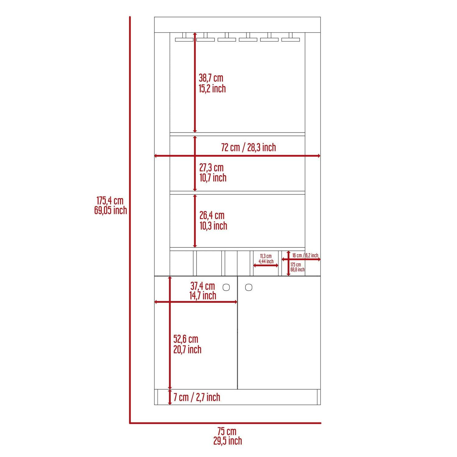 Boahaus Bangor Bar, Light Gray - Image 4