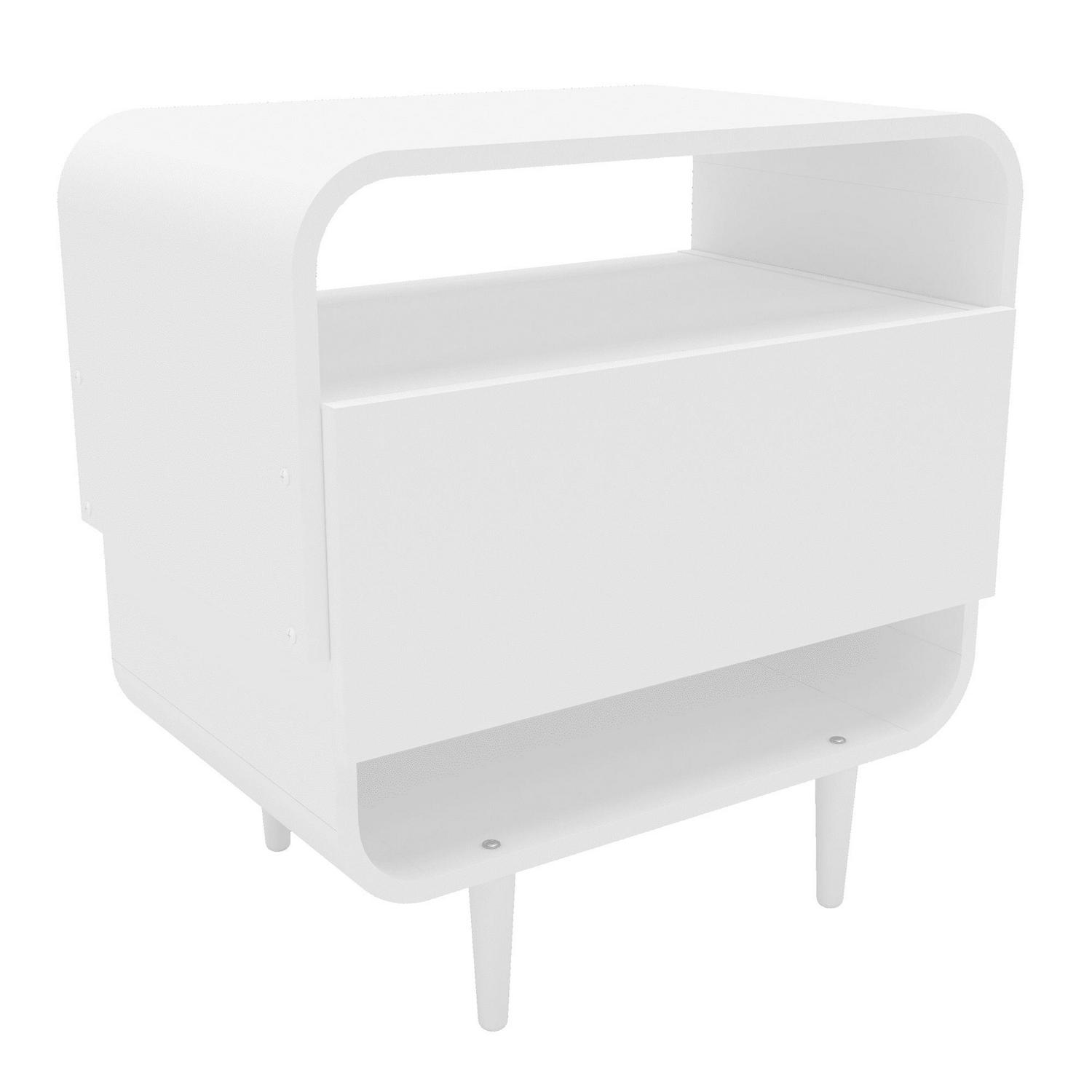 Boahaus Cadiz Modern One Drawer Nightstand, White Finish, for Bedroom - Image 3