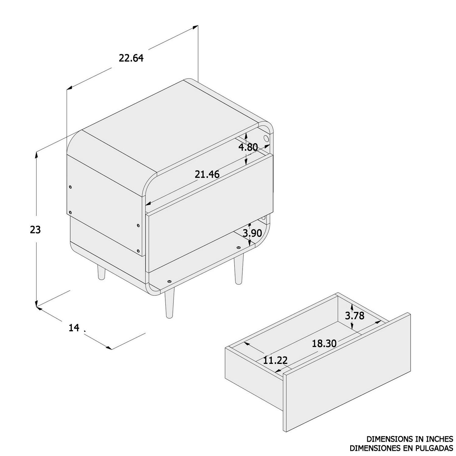 Boahaus Cadiz Modern One Drawer Nightstand, White Finish, for Bedroom - Image 6