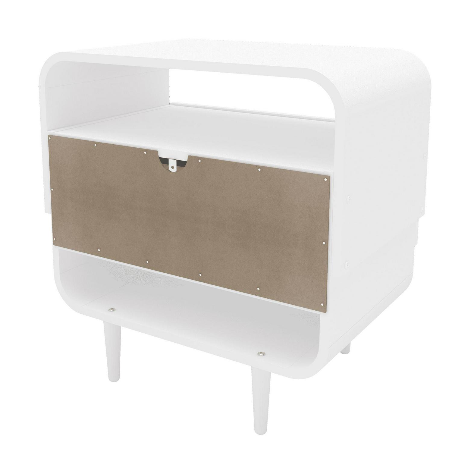 Boahaus Cadiz Modern One Drawer Nightstand, White Finish, for Bedroom - Image 5