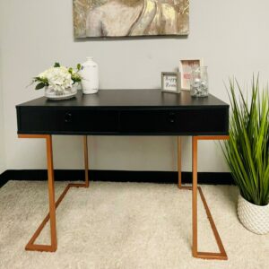 Boahaus Chenonceau Classic Black Console Table, Black, for Entryway