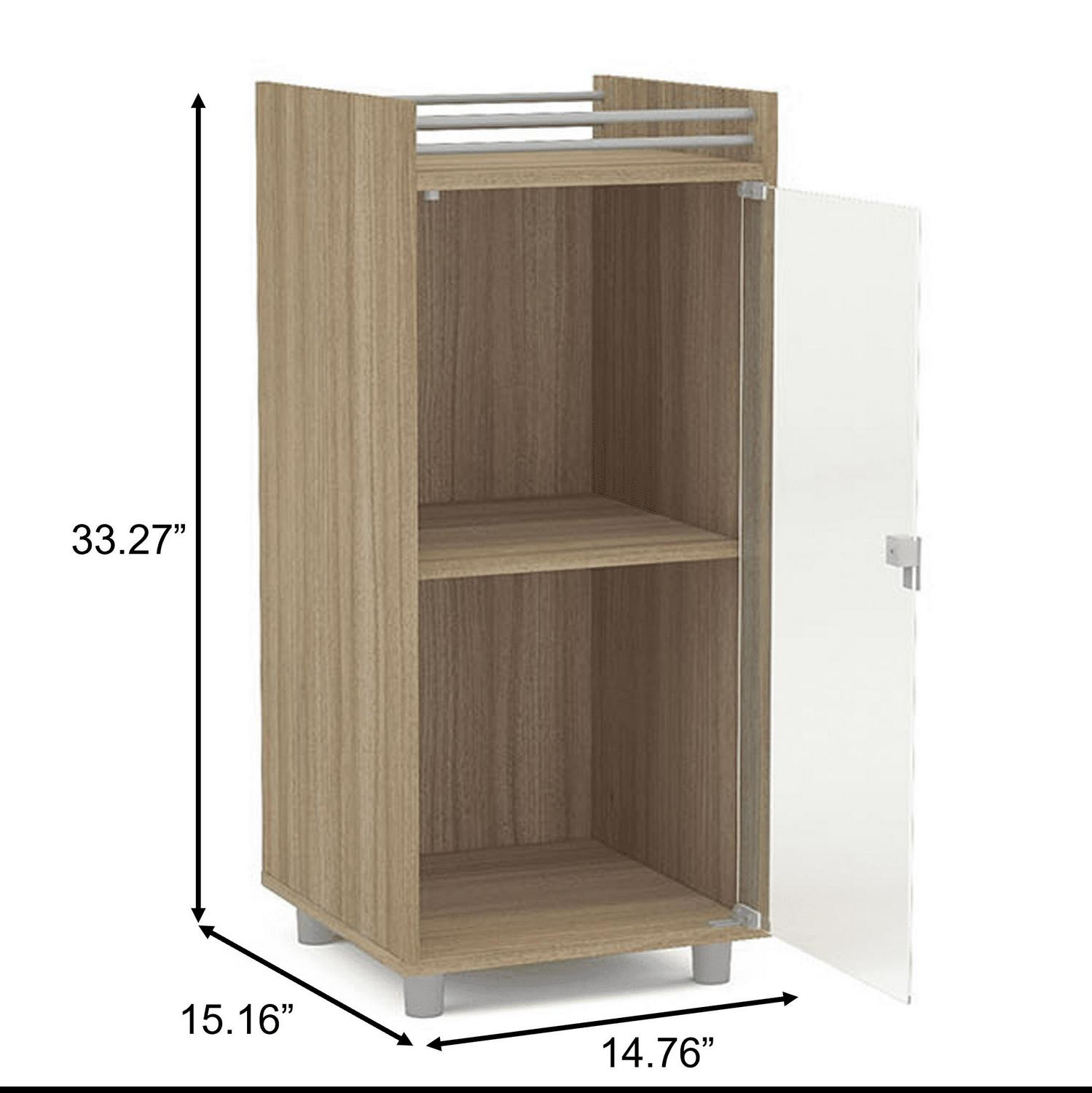 Boahaus Classic Mini Bar, One Clear Glass Door, 2 Shelves, Brown - Image 5