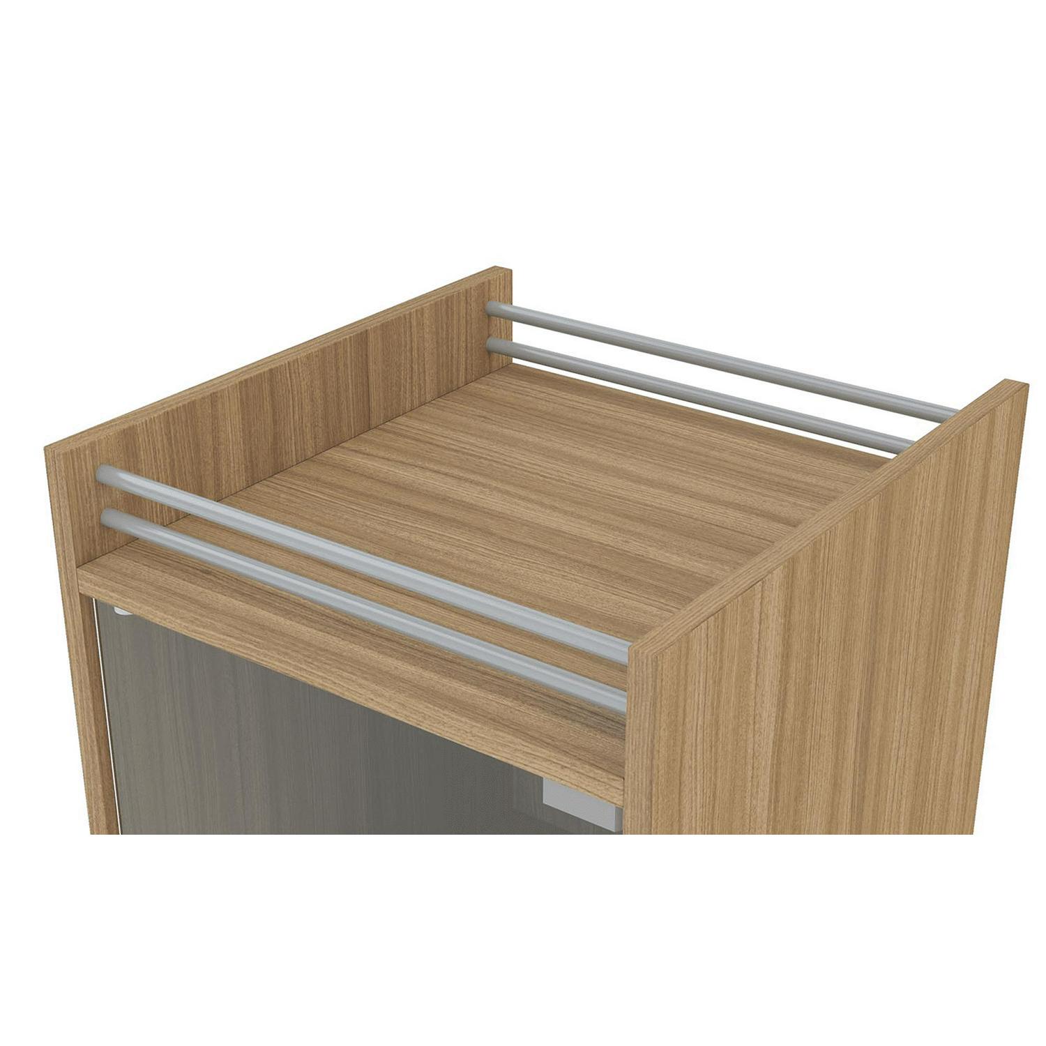 Boahaus Classic Mini Bar, One Clear Glass Door, 2 Shelves, Brown - Image 4