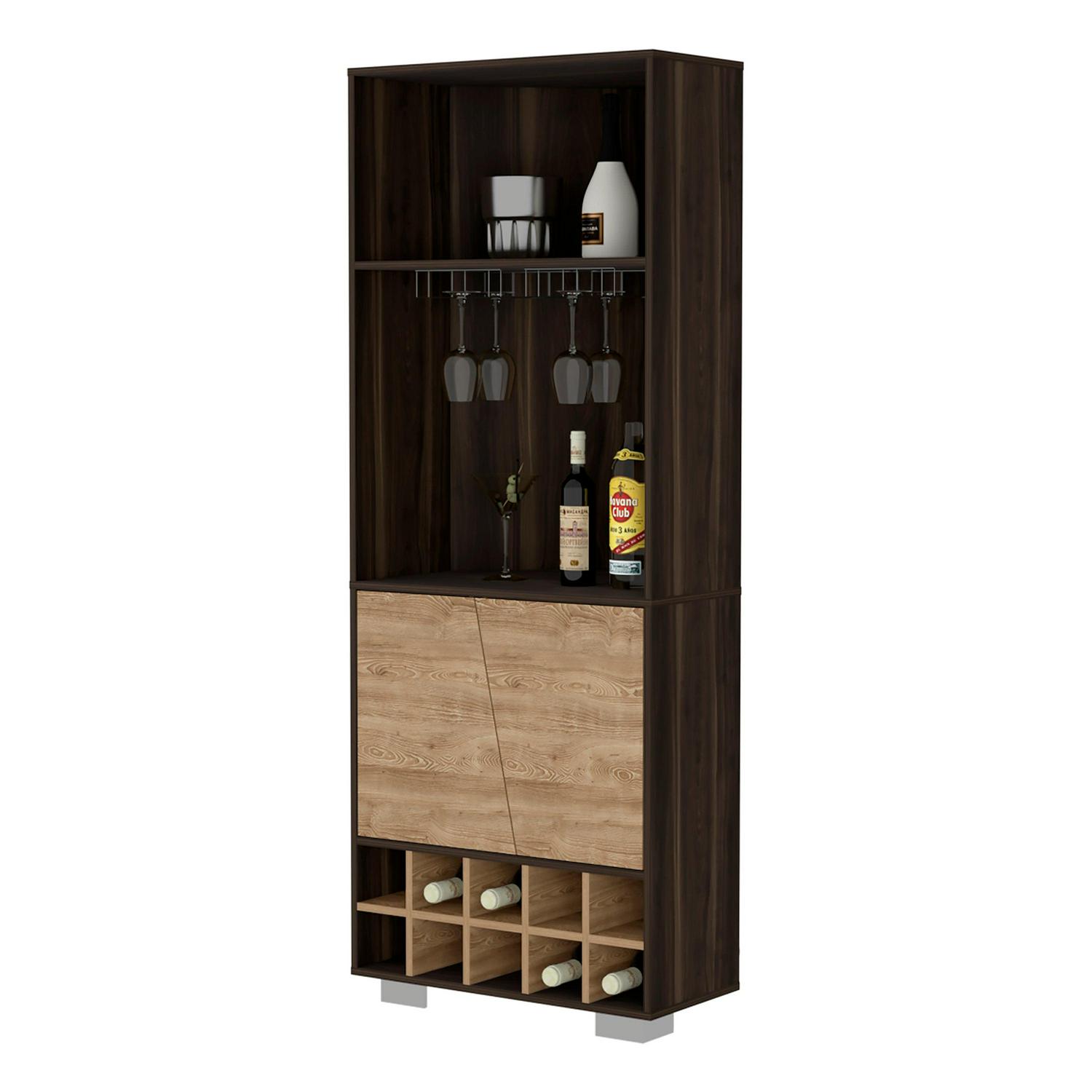 Boahaus Hamilton Bar Cabinet, Dark Oak / Pine - Image 3