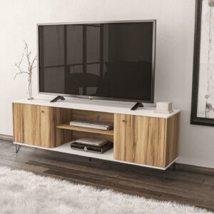 Boahaus Louisville TV Stand, TVs up to 70", Beown-White Finish, Wood