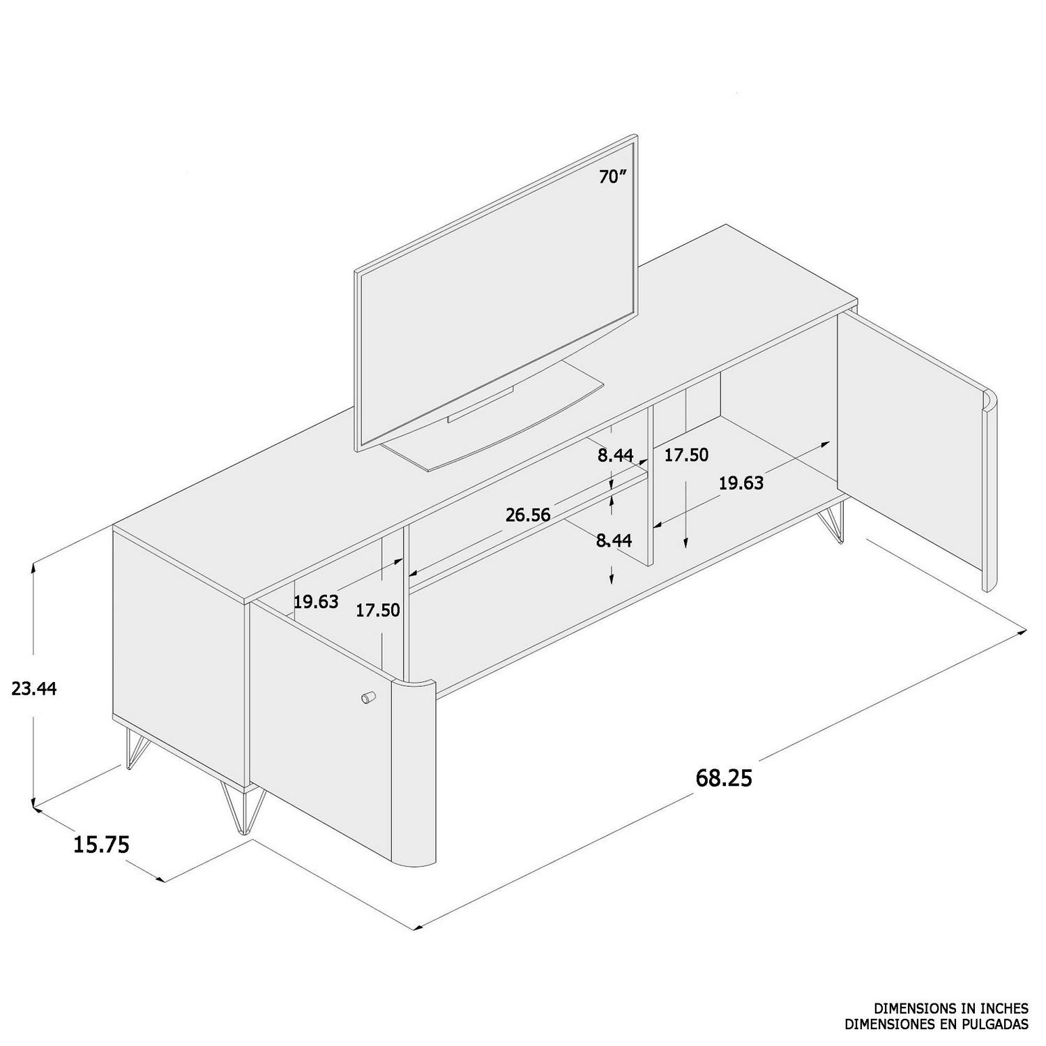 Boahaus Louisville TV Stand, TVs up to 70", Beown-White Finish, Wood - Image 5
