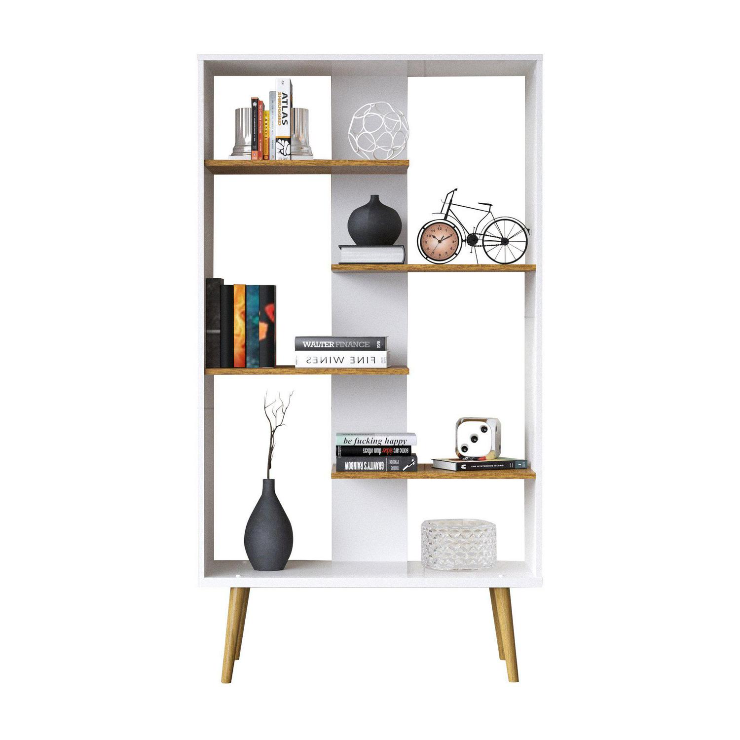 Boahaus Lund Standard Bookcase, 5 Open Shelves, Manufactured Wood, White - Image 5