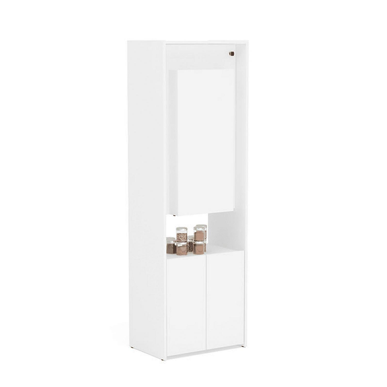 Boahaus Multipurpose Modern Cabinet with Desk and Shelves, White, for Bedroom - Image 4