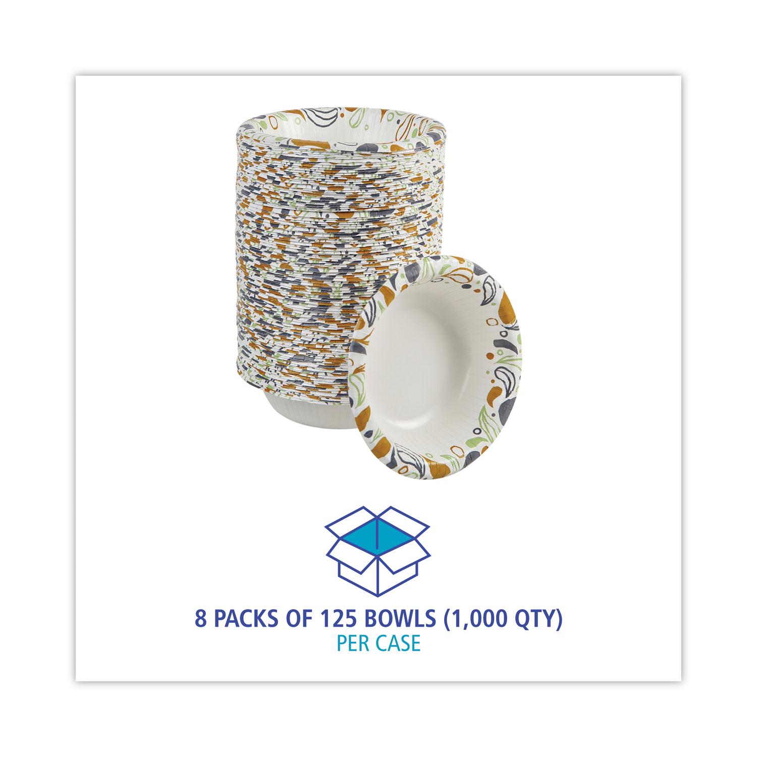 Boardwalk Deerfield Printed Paper Bowl, 12 oz, Coated/Soak Proof, Multicolor, 125/Pack, 8 Packs/Carton - Image 5