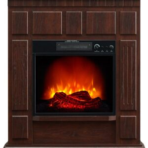 Bold Flame Indoor Electric Fireplace with 32 inch Mantle in Dark Cherry