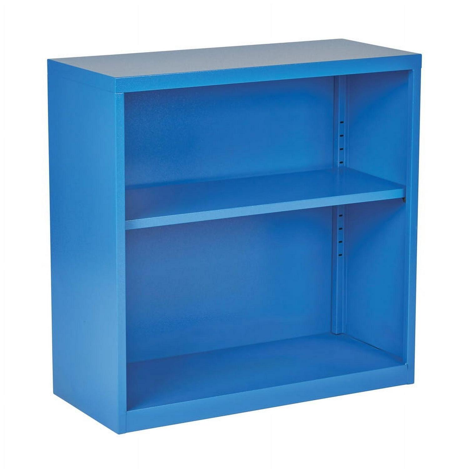 2 Shelf Metal Blue Bookcase by OSP Home Furnishings - Image 2