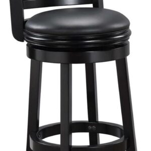 Boraam Augusta 29in. Swivel Wood Bar Stool, Black Finish