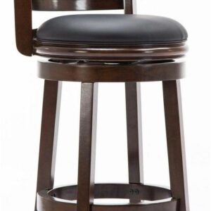 Boraam Wood Augusta Bar Height Swivel Bar Stool in Cappuccino Finish
