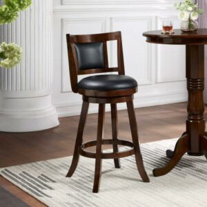 Boraam Avianna Counter Height High Back Swivel Wood Counter Stool, Cappuccino Finish