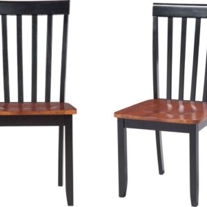 Boraam Bloomington High Back Wood Dining Chairs, Set of 2, Black/Cherry Finish
