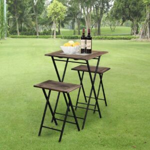 Boraam Brookville 3-Piece Folding Bistro Pub Set, Natural