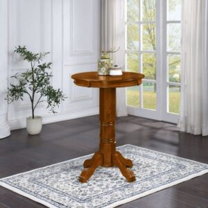 Boraam Florence 42in. Height Contemporary Round Wood Pub Table - Cherry Finish