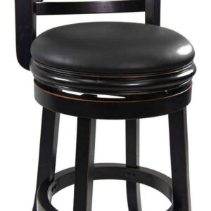 Boraam Florence Counter Height High Back Kitchen Swivel Wood Counter Stool, Black Sandthru Finish