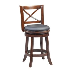 Boraam Georgia Counter Height High Back Swivel Wood Counter Stool, Cappuccino Finish