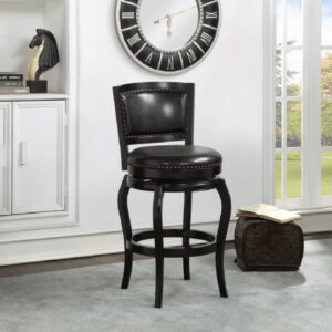 Boraam Harris 29" High Back Swivel Bar Stool - Black