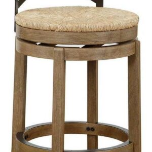 Boraam Myrtle 29in. X-Back Swivel Wood Bar Stool, Wheat Wire-Brush Finish
