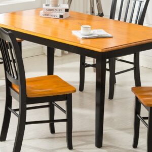 Boraam Shaker Rectangular Wood Dining Room Table - Black/Oak Finish