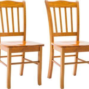 Boraam Wood Shaker Dining Chair in Oak Finish (Set of 2)