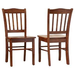 Boraam Shaker Wood Dining Side Chairs - Walnut Finish - Set of 2