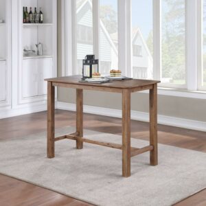 Boraam Sonoma Rubberwood Pub Table with Barnwood Wire-Brush Finish
