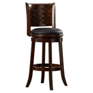 Boraam Sumatra 29" Full Back Wood Swivel Bar Stool, Cappuccino
