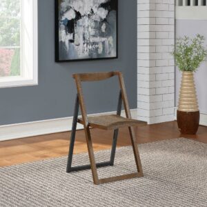 Boraam Sydney Adult Folding Chairs, Chestnut Wire-Brush, Set of 2