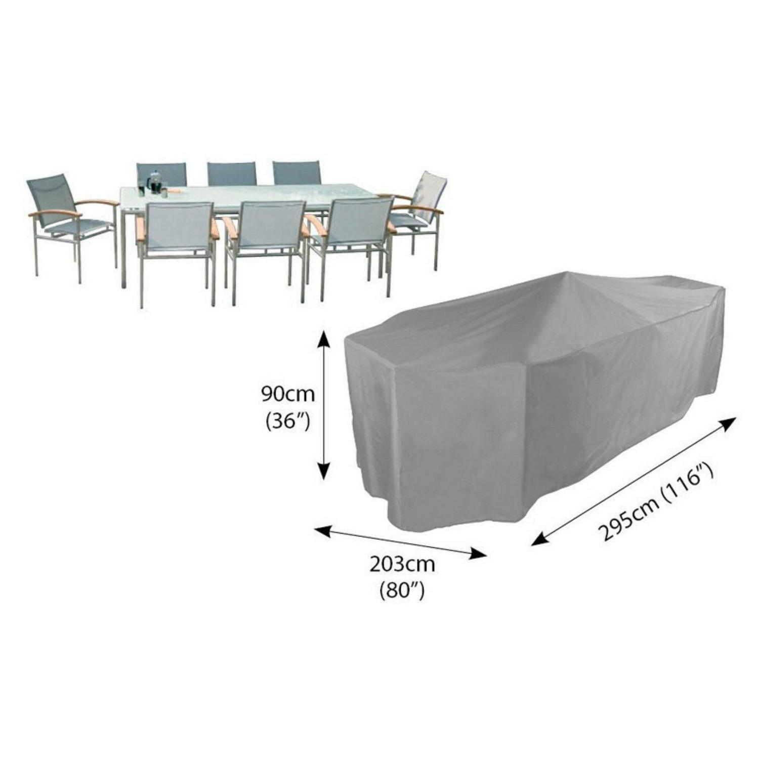 Bosmere Waterproof Grey Outdoor Rectangle Table & 8 Chair Set Cover - 116L x 80W x 36H in. - Image 4