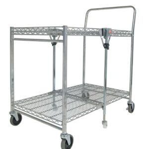 Bostitch Stowaway Folding Utility Cart, Metal Heavy Duty Design, 23.5" x 37.5" x 39", Chrome