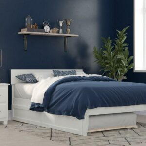 Boston Full Bed with Twin Trundle in White
