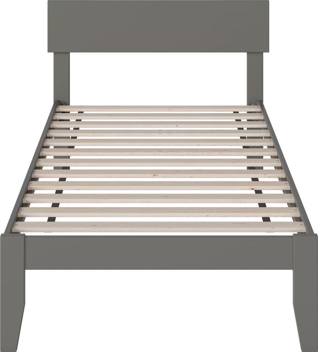 AFI Boston 14" Twin Wood Platform Bed Frame with Modern Headboard, Grey - Image 3