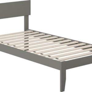 AFI Boston 14" Twin Wood Platform Bed Frame with Modern Headboard, Grey