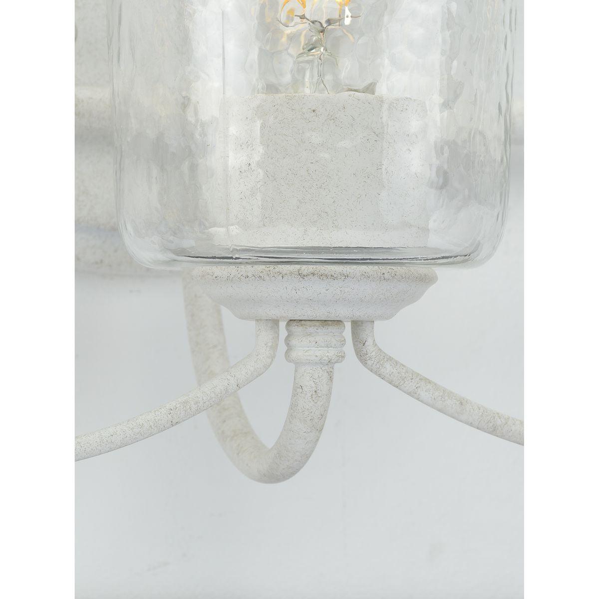 Bowman Collection Three-Light Cottage White Clear Chiseled Glass Coastal Bath Vanity Light - Image 5