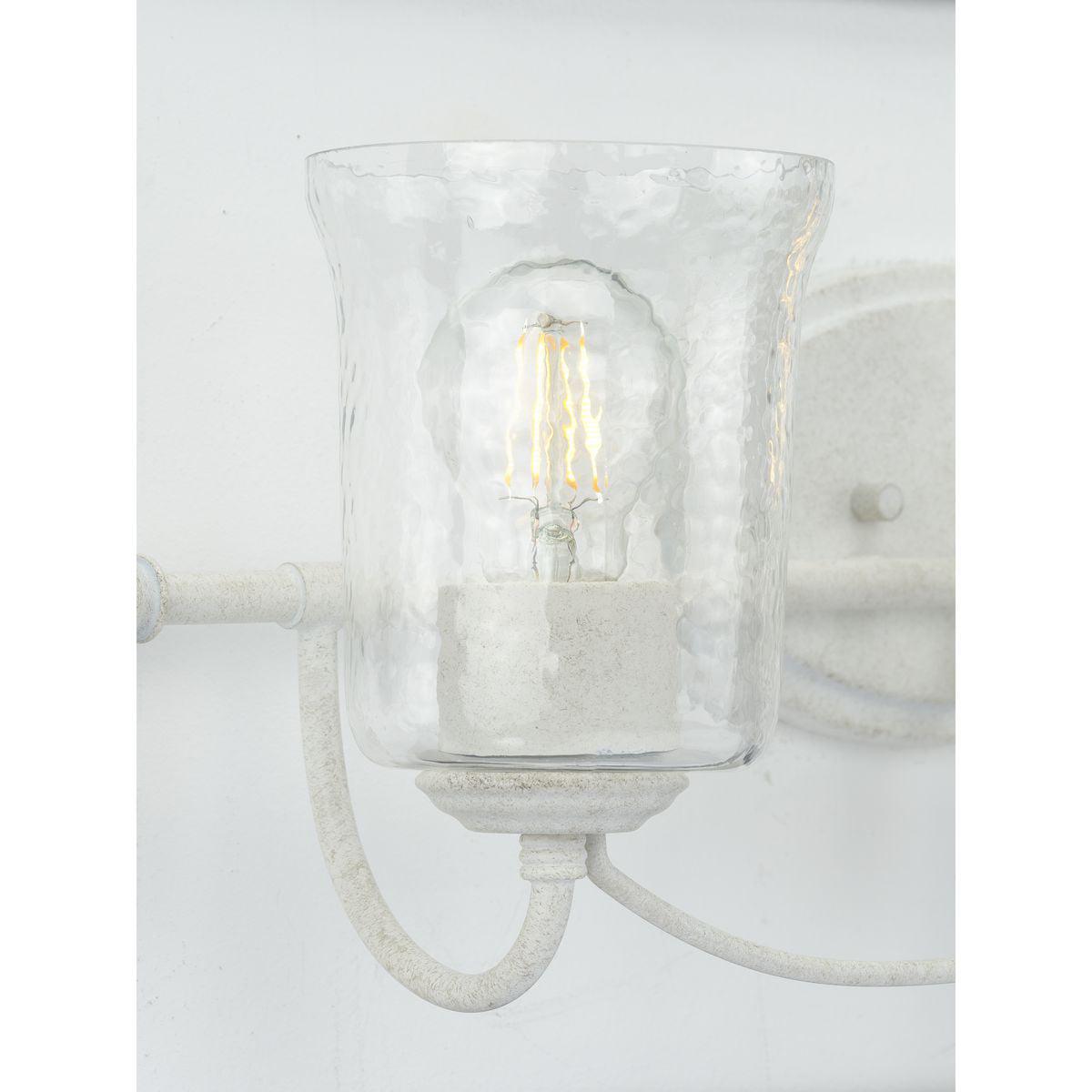 Bowman Collection Three-Light Cottage White Clear Chiseled Glass Coastal Bath Vanity Light - Image 10